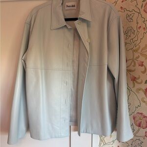 Sunday Best Pastel Blue Leather Jacket